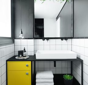 小户型公寓现代简约卫生间洗手台装修效果图-每日推荐