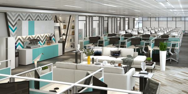 办公场所现代风格1000㎡设计方案