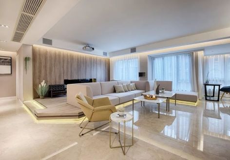 保利和光尘樾132平现代风格三居室装修案例