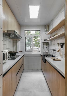 一字型厨房装修效果图 家庭厨房装修设计图