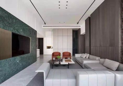 首钢铂鹭风华110平米现代简约三居室装修案例