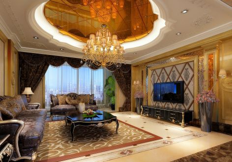 中海观澜府新古典风格143平米四室两厅装修案例