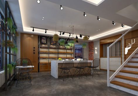 广州面包店轻奢风格110平米装修案例