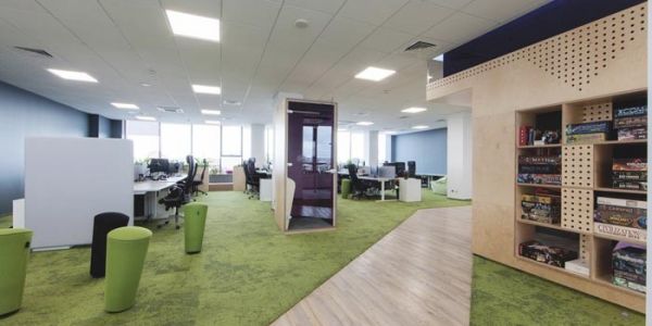 绿色办公室现代风格1300㎡设计方案