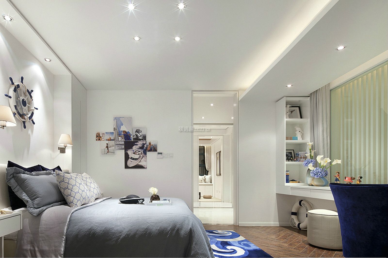 上海保利阅云台现代风格135平米设计方案 卧室床头造型效果图_装信通网
