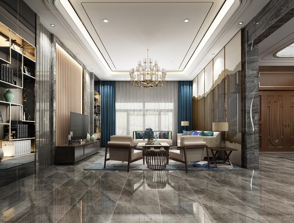 别墅现代客厅效果图 别墅现代客厅装修效果图