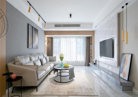 缦沙半岛现代风格115平米三居室装修案例