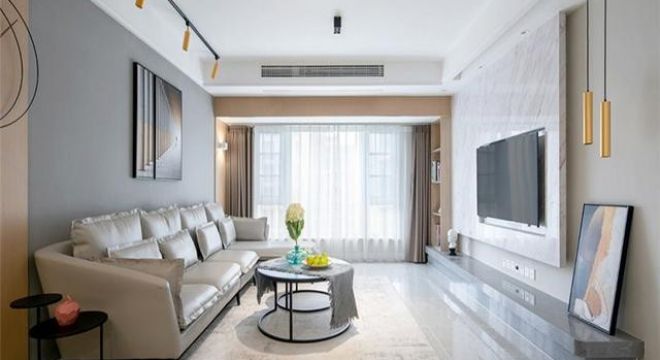 缦沙半岛现代风格115平米三居室装修案例