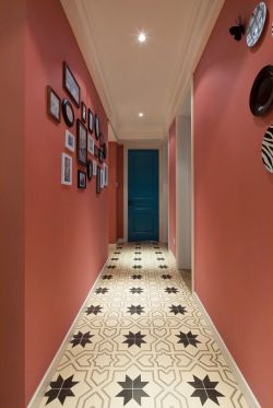 混搭风格家庭走廊地砖装修设计效果图