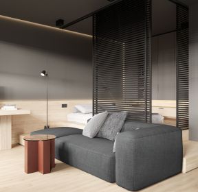 40平方单身公寓客厅卧室隔断设计图-每日推荐