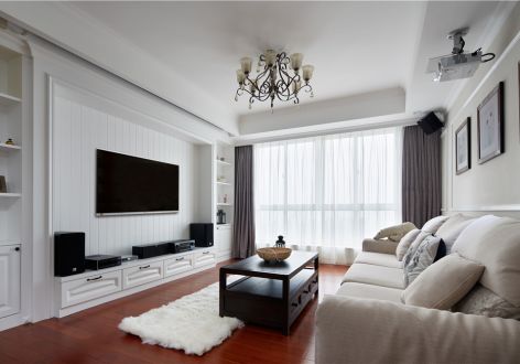 绿地东上海136平米三居室现代装修案例