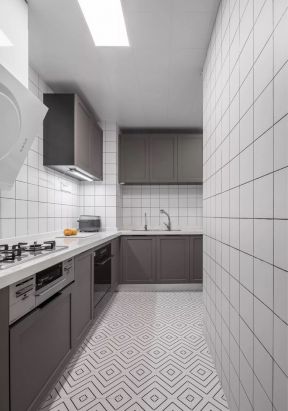 100平米房屋L型厨房装修设计效果图