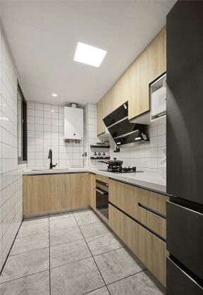 L型厨房橱柜设计 现代厨房设计效果图