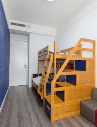 80平米两室一厅儿童房上下床设计效果图
