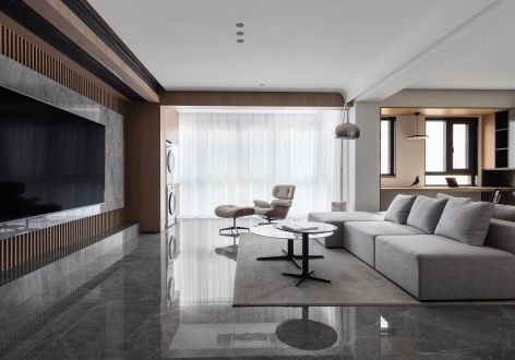 铭城国际社区128平现代风格三居室装修案例