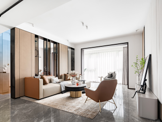 110平方家庭客厅沙发墙装潢设计效果图