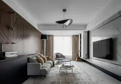 中国铁建·国际城现代风三居室115平米设计效果图案例