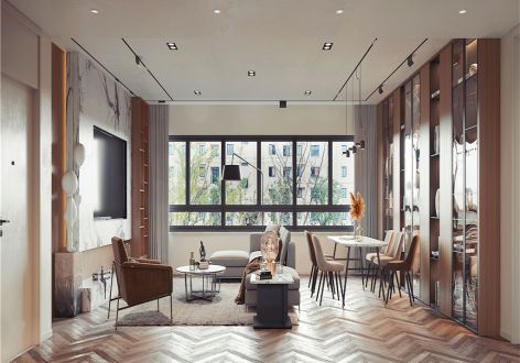 中新国际城166平米现代简约四室两厅装修案例
