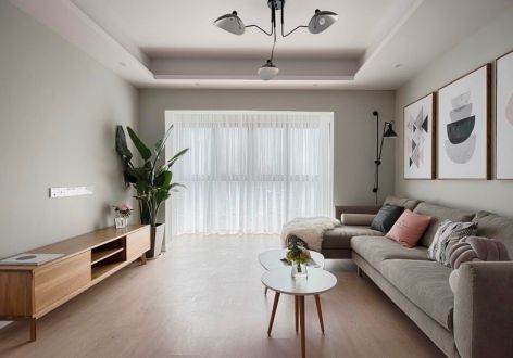 华鹏东城北欧风格102平米三居室装修案例