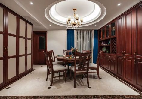 珠江国际城新中式风格145平米四室两厅装修案例