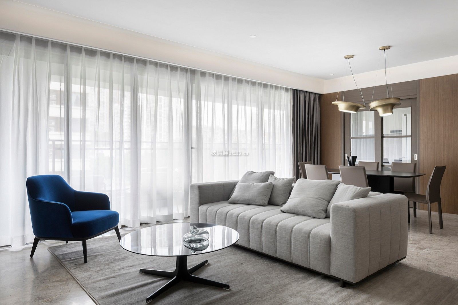 旭辉·都会山116平现代风格三居室装修案例