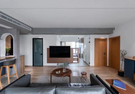 万科蓝湾传奇105㎡三居室现代风格装修案例