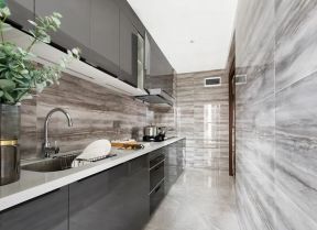 一字型厨房装修图片 一字型厨房设计 长方形厨房设计