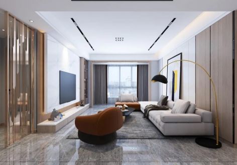 世茂天誉140㎡四居室现代风格装修案例