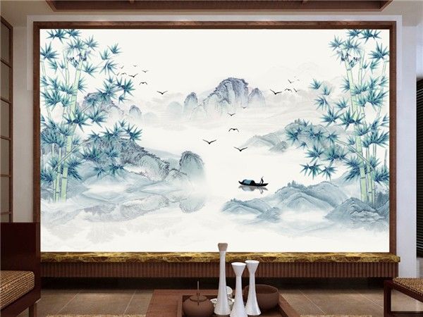 中式风壁画