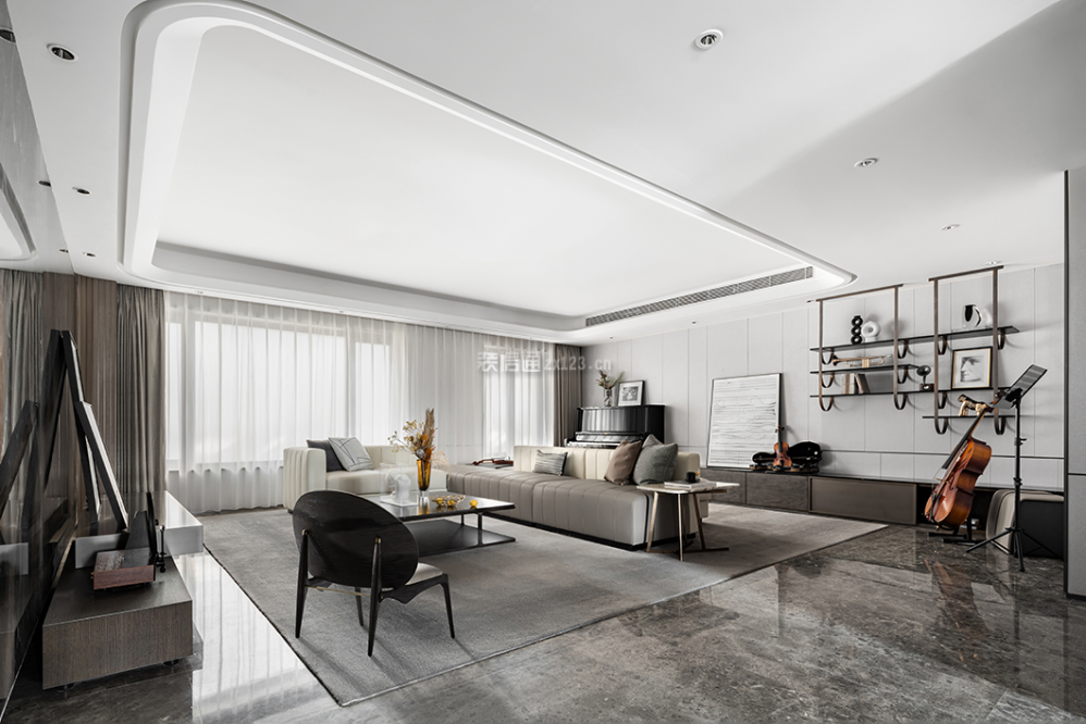 华发外滩荟280平方别墅现代装修案例