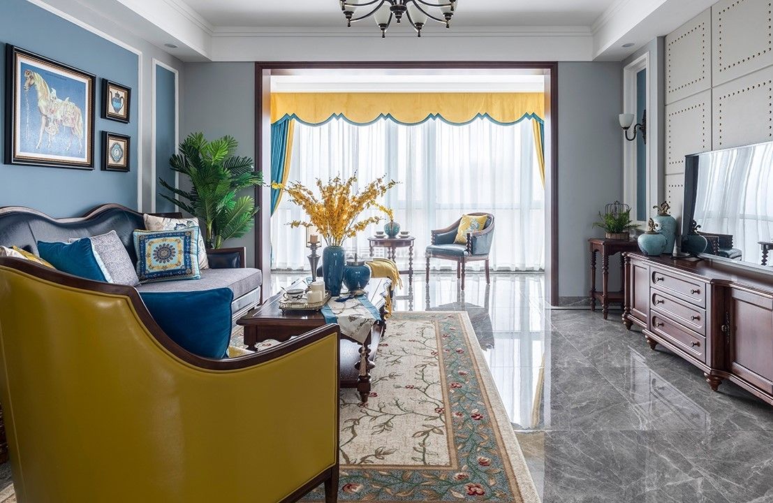 南宁南宁彰泰郡美式风格97平米装修效果图案例_美饰美家装饰装修设计