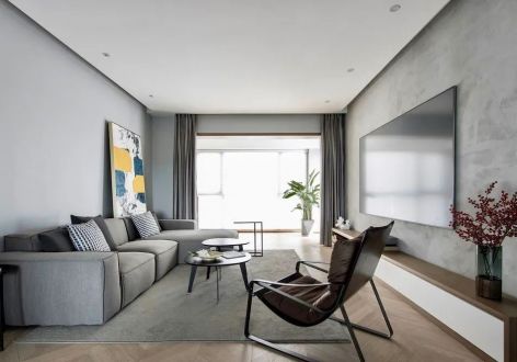 银谷美泉现代风格125平米三居室装修案例