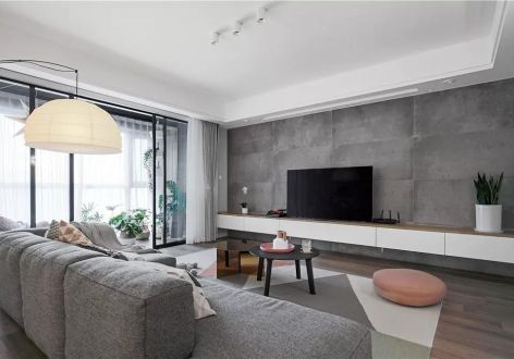 鸿信清新家园 155㎡四居室现代风格装修案例