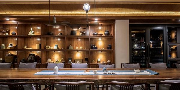中式茶室新中式风格100㎡设计方案