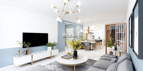 融创城91平米欧式风格两居室欧式风格91㎡设计方案
