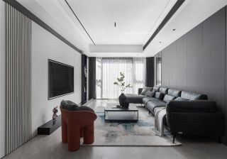 150平方米客厅嵌入式电视墙装修效果图
