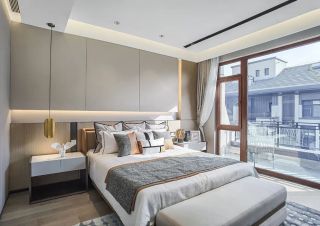 现代家装卧室床头造型设计图片