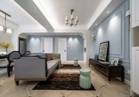 金地艺境110㎡美式风格三居室装修案例
