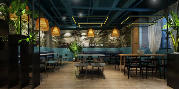 泰国餐厅混搭风格245㎡设计方案