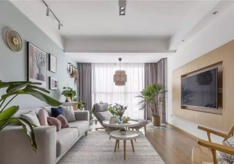 恒大悦龙台90㎡二居室美式风格装修案例