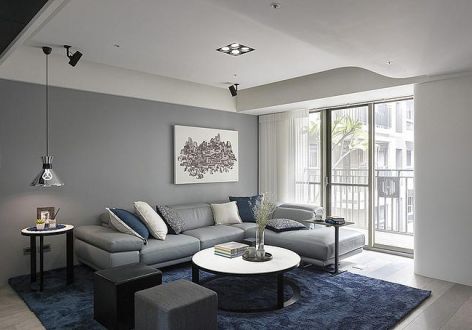 水景湾90平三居室现代风格装修案例