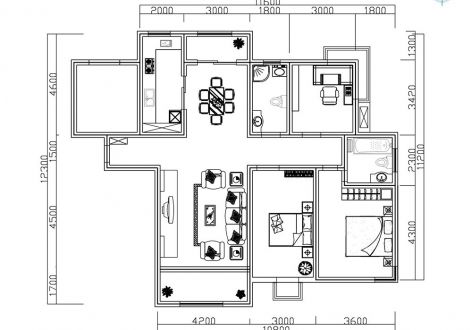 地中海式89.73平米两室两厅装修案例
