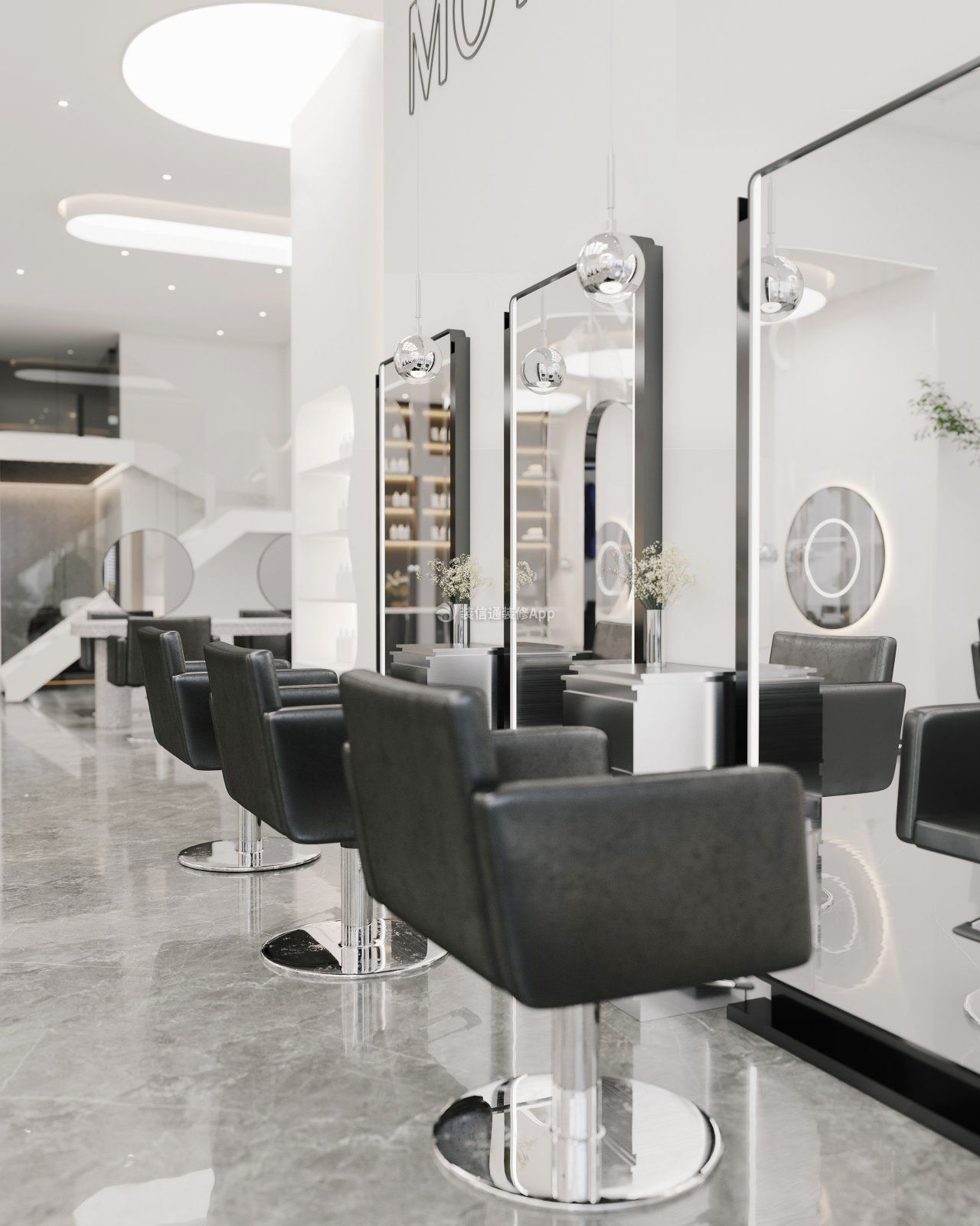 理发店镜台发廊专用烫染落地单面双面镜台LED镜子美发镜美容店-阿里巴巴