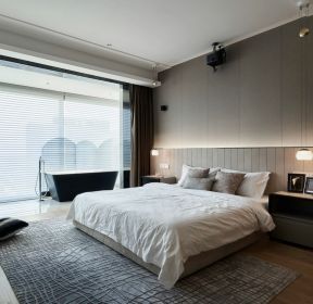 跃层主卧室床头造型装潢设计效果图-每日推荐