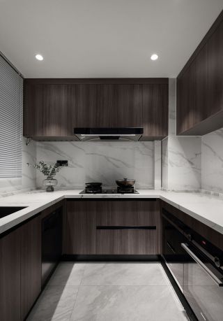 80平方米u型厨房现代风格装修效果图