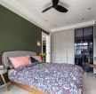 80平方米卧室绿色墙面装修效果图