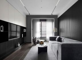 黑白简约客厅装修 现代客厅装修效果图大全图片