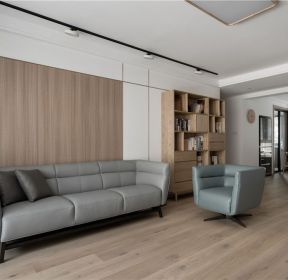 简约日式风格客厅木地板装修效果图-每日推荐