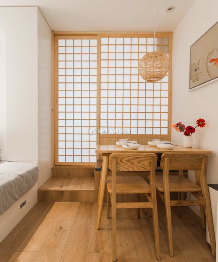 30平方米日式风格单身公寓餐厅装修效果图