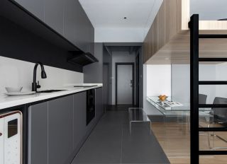 30平方米公寓一字型厨房装修效果图
